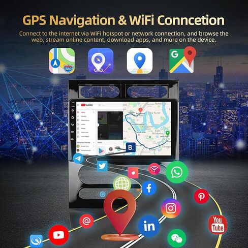 2+64G Android Car Stereo for Ford Expedition 2007-2014 (Auto A/C) - 9 Inch Touchscreen Radio with Wireless Carplay, Android Auto, WiFi, GPS Navigation, Equalizer, SWC, Mirror Link + AHD Backup Camera in Saudi Arabia