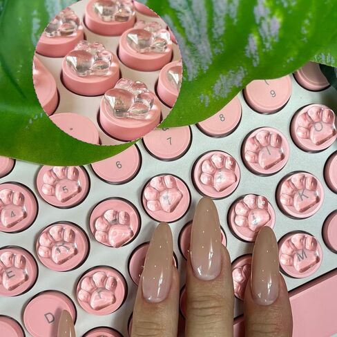 Transparent Glass Nail Keyboard Cover — 80 Raised Keyboard Stickers, Nail-Safe Bubble-Free Typing, Clear PC/Laptop/Desktop/Calculator Key Covers (Love) in Saudi Arabia