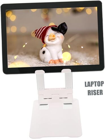 Uonlytech Adjustable Metal Tablet Stand Sturdy Holder for Desk Non Slip Base Ergonomic Design for Tablets and Laptops for Friends Family in Saudi Arabia