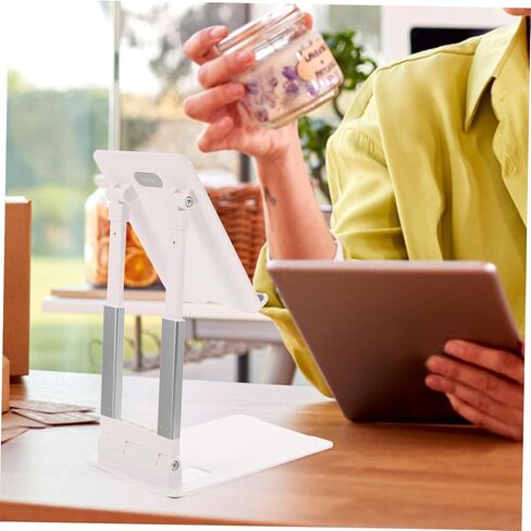 Uonlytech Adjustable Metal Tablet Stand Sturdy Holder for Desk Non Slip Base Ergonomic Design for Tablets and Laptops for Friends Family in Saudi Arabia