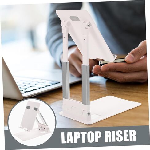 Uonlytech Adjustable Metal Tablet Stand Sturdy Holder for Desk Non Slip Base Ergonomic Design for Tablets and Laptops for Friends Family in Saudi Arabia
