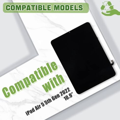 شاشة LCD جديدة مقاس 10.9 بوصة لجهاز iPad Air 5 الجيل الخامس 2022 A2588 A2589 A2591 مجموعة محول رقمي لشاشة تعمل باللمس مع مجموعة أدوات إصلاح مطورة - أسود in Saudi Arabia