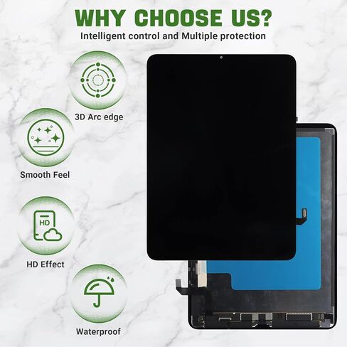 شاشة LCD جديدة مقاس 10.9 بوصة لجهاز iPad Air 5 الجيل الخامس 2022 A2588 A2589 A2591 مجموعة محول رقمي لشاشة تعمل باللمس مع مجموعة أدوات إصلاح مطورة - أسود in Saudi Arabia