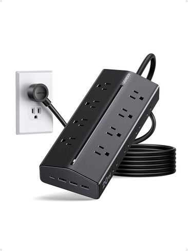 UGREEN USB-C Charger Bundle, 45W 2-Port with Retractable Cable + 16AC+4USB Power Strip, Compatible with iPhone 16/15/14/13, Galaxy S25/S24, iPad, MacBook Air, Pixel in Saudi Arabia