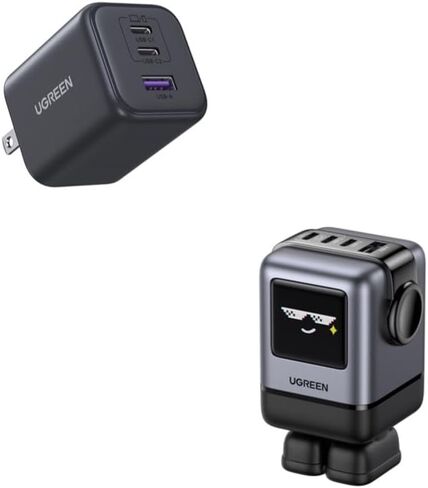حزمة شاحن يو جرين USB-C، 45 وات 3 منافذ + 100 وات 4 منافذ بتصميم روبوت سريع مجموعة شاحن سريع، متوافقة مع iPhone 16/15/14/13، Galaxy S25/S24، iPad Pro، MacBook Air، Pixel in Saudi Arabia