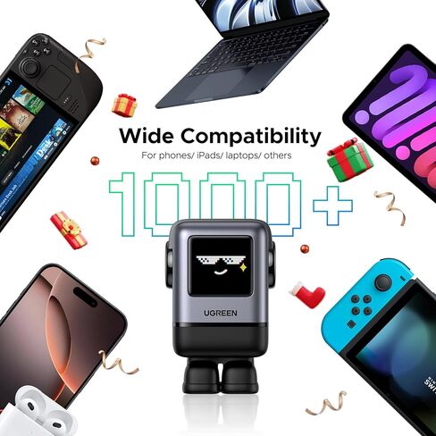 حزمة شاحن يو جرين USB-C، 45 وات 3 منافذ + 100 وات 4 منافذ بتصميم روبوت سريع مجموعة شاحن سريع، متوافقة مع iPhone 16/15/14/13، Galaxy S25/S24، iPad Pro، MacBook Air، Pixel in Saudi Arabia