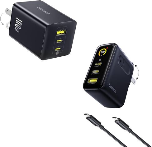شاحن Baseus 100W USB C وشاحن Baseus Picogo 100W USB C مع شاشة in Saudi Arabia