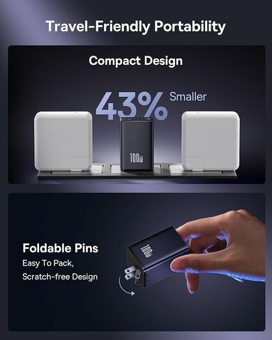 شاحن Baseus 100W USB C وشاحن Baseus Picogo 100W USB C مع شاشة in Saudi Arabia