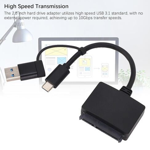كابل SATA إلى USB إلى محول كابل USB لمحرك الأقراص الصلبة SATA SSD، 10 جيجابت في الثانية 3.1 نوع C محول القرص الصلب الخارجي 2.5 بوصة in Saudi Arabia