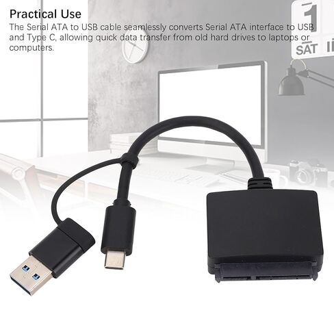 كابل SATA إلى USB إلى محول كابل USB لمحرك الأقراص الصلبة SATA SSD، 10 جيجابت في الثانية 3.1 نوع C محول القرص الصلب الخارجي 2.5 بوصة in Saudi Arabia