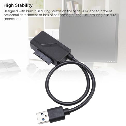 SATA to USB Cable to USB Adapter Cable, SATA II Hard Drive Adapter External Kit Interface External Converter for Laptop Optical Drive in Saudi Arabia