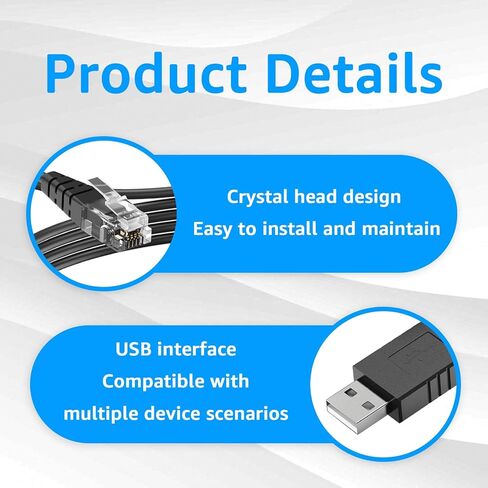 USB to RJ11 Cable for Uniden R8,R7,R4w,R8w,R4,R3,DFR9,etc. - for Uniden Radar Detector Power Cord 3.3FT in Kuwait