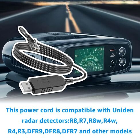 USB to RJ11 Cable for Uniden R8,R7,R4w,R8w,R4,R3,DFR9,etc. - for Uniden Radar Detector Power Cord 3.3FT in Kuwait
