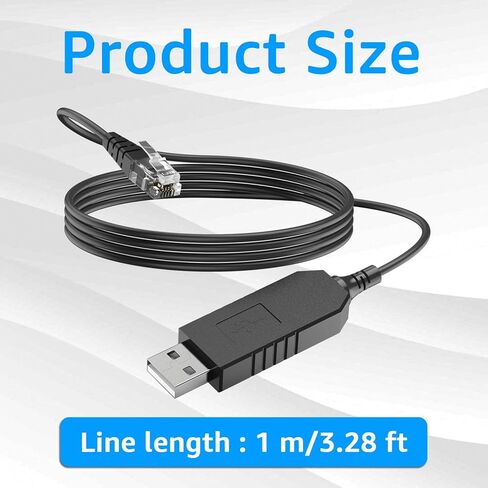 USB to RJ11 Cable for Uniden R8,R7,R4w,R8w,R4,R3,DFR9,etc. - for Uniden Radar Detector Power Cord 3.3FT in Kuwait