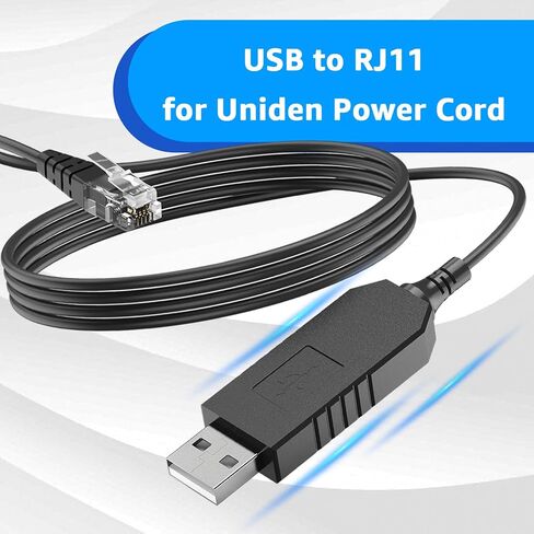 USB to RJ11 Cable for Uniden R8,R7,R4w,R8w,R4,R3,DFR9,etc. - for Uniden Radar Detector Power Cord 3.3FT in Kuwait