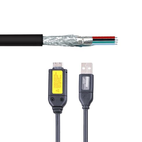USB Data + Battery Power Charging Cable Cord for Samsung SL600 SL605 Camera TL205 TL210 TL220 i8 L200, Replacement Lead for SUC-3 SUC-5 SUC-7 in Saudi Arabia