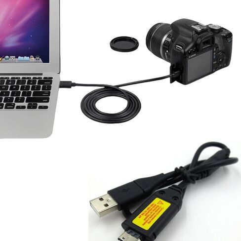USB Data + Battery Power Charging Cable Cord for Samsung SL600 SL605 Camera TL205 TL210 TL220 i8 L200, Replacement Lead for SUC-3 SUC-5 SUC-7 in Saudi Arabia