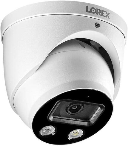 نظام لوريكس 4K الترا اتش دي 8 قنوات فيوجن 2 تيرابايت NVR مع 4xE892DD قبة الردع الذكي 4K كاميرات IP، رؤية ليلية 150 قدم، CNV، صوت، لوريكس هوم in Kuwait