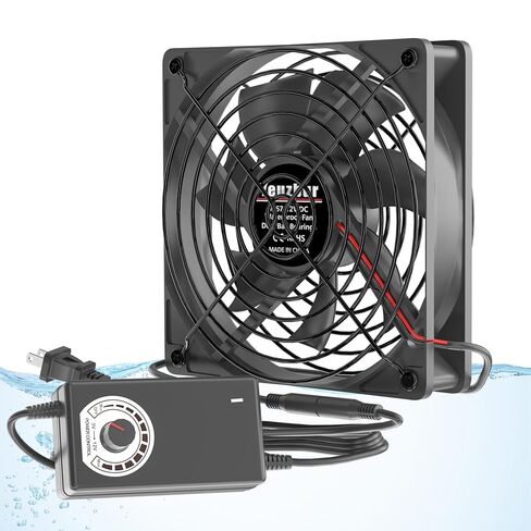 IP67 Waterproof Fan with Speed Controller, Computer Fan with AC Plug, 110V 120V 220V AC Powered Ventilation Exhaust Fan for RV Fridge Greenhouse Receiver Terrarium Grow Tent Cabinet Cooling in Saudi Arabia
