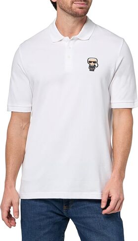 KARL LAGERFELD Men's Straight Collar Karl Graphic Short Sleeve Basic Polo in Kuwait