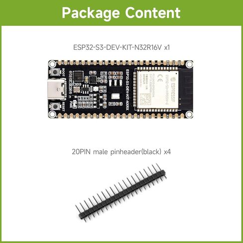 وحدة تحكم Waveshare ESP32-S3، لوحة تطوير Wi-Fi 2.4 جيجا هرتز، معالج ثنائي النواة 240 ميجا هرتز، وحدة ESP32-S3-WROOM، فلاش 32 ميجا بايت وذاكرة PSRAM 16 ميجا بايت in Kuwait