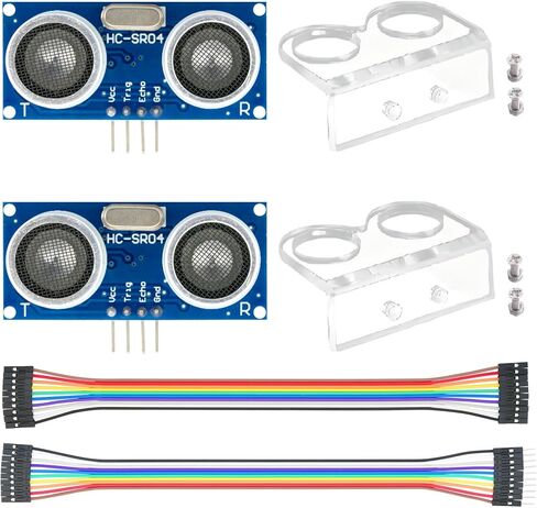 2 Pcs HC-SR04 Ultrasonic Sensor Module Compatible with for Arduino R3 UNO MEGA XBee Nano Robot with 2 Set Mounting Bracket in Saudi Arabia