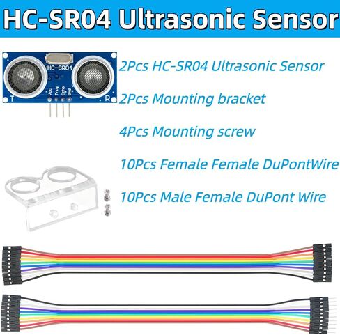 2 Pcs HC-SR04 Ultrasonic Sensor Module Compatible with for Arduino R3 UNO MEGA XBee Nano Robot with 2 Set Mounting Bracket in Saudi Arabia
