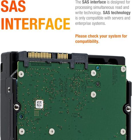 Seagate Exos 7E8 6 تيرابايت 7200 دورة في الدقيقة 512e SAS 12 جيجابايت/ثانية 256 ميجابايت كاش 3.5 بوصة محرك الأقراص الصلبة للمؤسسات - ST6000NM0095 (متجدد) in Kuwait