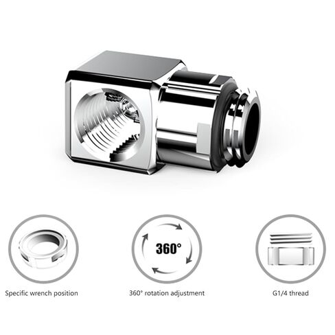 G1/4'' 360 Degree Male to Female Rotary Rotatable Adapter Fitting PC Water Cooling Elbow Connectors GXZWT-D90 Thermal Management in Saudi Arabia