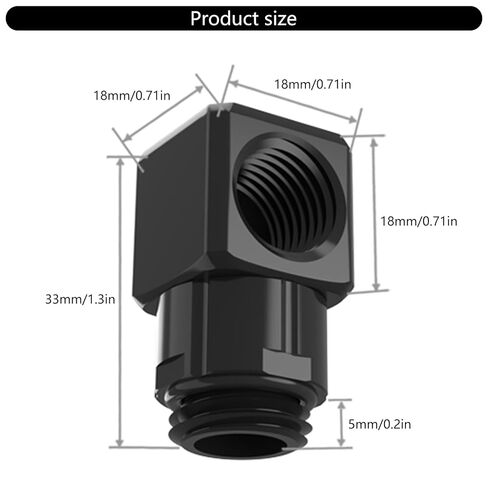 G1/4'' 360 Degree Male to Female Rotary Rotatable Adapter Fitting PC Water Cooling Elbow Connectors GXZWT-D90 Thermal Management in Saudi Arabia