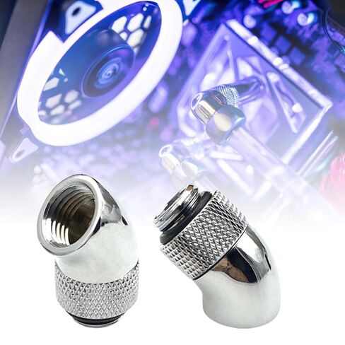 45 Degree Rotating Metal Elbow Adapter for Computer Water Cooling Fitting Easy Installation High Pressure Resistance Metal Cooling Fitting Adapter in Saudi Arabia
