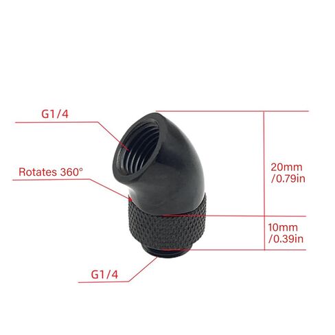 45 Degree Rotating Metal Elbow Adapter for Computer Water Cooling Fitting Easy Installation High Pressure Resistance Metal Cooling Fitting Adapter in Saudi Arabia