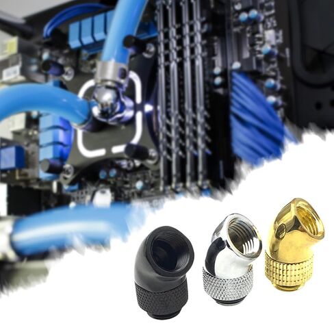 45 Degree Rotating Metal Elbow Adapter for Computer Water Cooling Fitting Easy Installation High Pressure Resistance Metal Cooling Fitting Adapter in Saudi Arabia