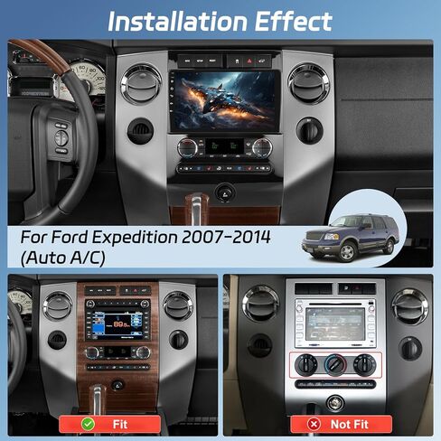 [2+64G] NHOPEEW Car Radio for Ford Expedition 2007-2014(Auto A/C) - Wireless Carplay and Android Auto - 9 Inch Touchscreen Android Car Stereo - DSP/GPS/WiFi/SWC/Mirror Link + AHD Backup Camera in Saudi Arabia
