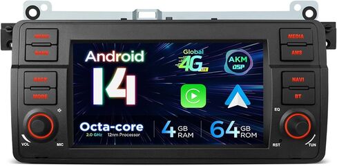 XTRONS 7 بوصة Android 14 ستيريو سيارة لسيارات BMW E46 Rover 75 MG ZT، ثماني النواة 8 + 256 جيجابايت شاشة تعمل باللمس راديو السيارة، دعم نظام تحديد المواقع العالمي (GPS) المدمج في وحدة رأس بلوتوث DSP لاسلكية CarPlay Android Auto in Kuwait