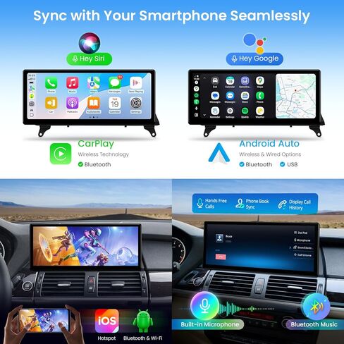 ستيريو سيارة XTRONS Qualcomm 685 Android 14 لسيارة BMW X5 E70 / X6 E71 (2011-2013) مع نظام CIC، شاشة لمس 12.3 بوصة 2K IPS نظام تحديد المواقع العالمي يدعم CarPlay Android Auto (8+256G) in Kuwait