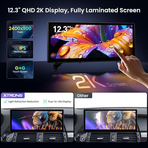 ستيريو سيارة XTRONS Qualcomm 685 Android 14 لسيارة BMW X5 E70 / X6 E71 (2011-2013) مع نظام CIC، شاشة لمس 12.3 بوصة 2K IPS نظام تحديد المواقع العالمي يدعم CarPlay Android Auto (8+256G) in Kuwait