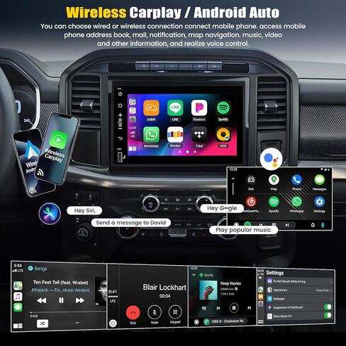 8 Core 4G+64G Android 15 Car Radio for Ford F150/F250/F350 2004-2014 with Wireless CarPlay Android Auto,7" IPS Touchscreen Car Stereo with Mirror Link,WiFi/GPS,Bluetooth,FM/RDS,SWC+Backup Camera in Saudi Arabia