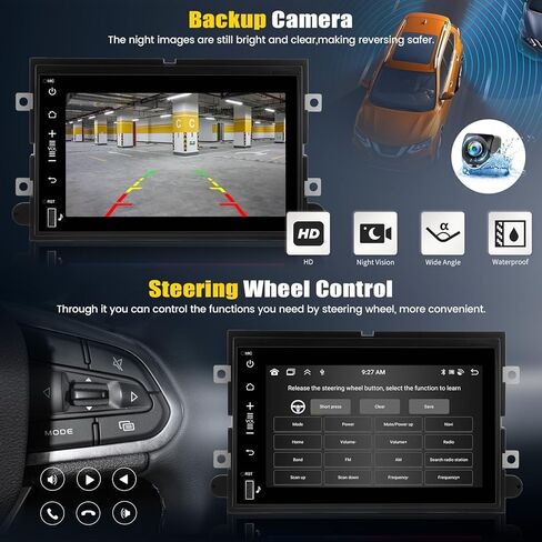 8 Core 4G+64G Android 15 Car Radio for Ford F150/F250/F350 2004-2014 with Wireless CarPlay Android Auto,7" IPS Touchscreen Car Stereo with Mirror Link,WiFi/GPS,Bluetooth,FM/RDS,SWC+Backup Camera in Saudi Arabia