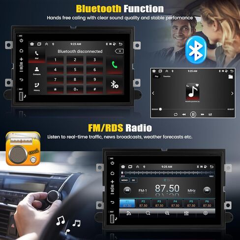 8 Core 4G+64G Android 15 Car Radio for Ford F150/F250/F350 2004-2014 with Wireless CarPlay Android Auto,7" IPS Touchscreen Car Stereo with Mirror Link,WiFi/GPS,Bluetooth,FM/RDS,SWC+Backup Camera in Saudi Arabia