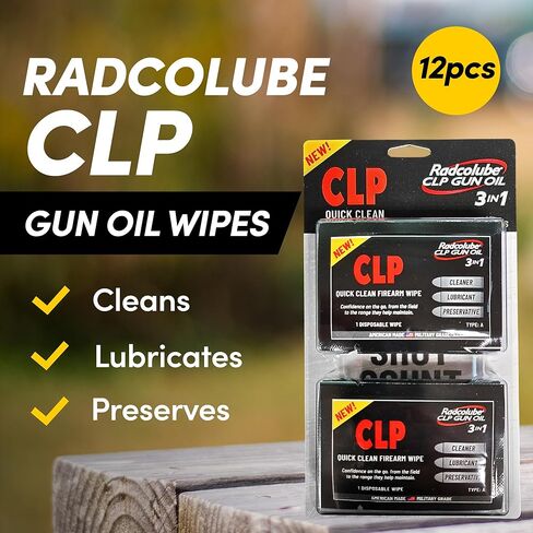 Radcolube - 3-in-1 CLP Gun Cleaning Oil Wipes, On-The-Go Gun Oil Wipes Lubricates, Preserves & Cleans All Firearms, Military-Grade CLP Gun Cleaner, Revolutionary Quick Clean Gun CLP Wipes in Saudi Arabia