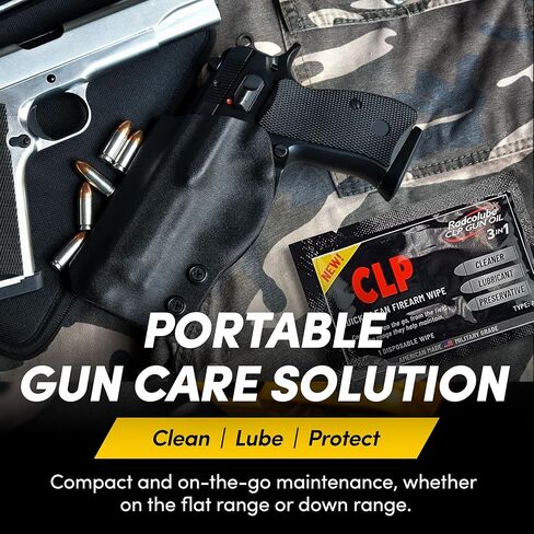 Radcolube - 3-in-1 CLP Gun Cleaning Oil Wipes, On-The-Go Gun Oil Wipes Lubricates, Preserves & Cleans All Firearms, Military-Grade CLP Gun Cleaner, Revolutionary Quick Clean Gun CLP Wipes in Saudi Arabia
