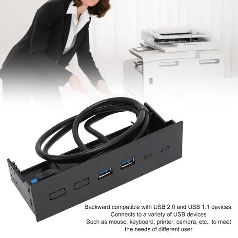 Generic USB 3.0 ثنائي المنفذ لوحة أمامية، 5.25 بوصة، معدل نقل 5 جيجابت في الثانية، توافق قوي، سهل التركيب، توسيع عملي لهيكل الكمبيوتر، Genericnmb0owh836 in Kuwait