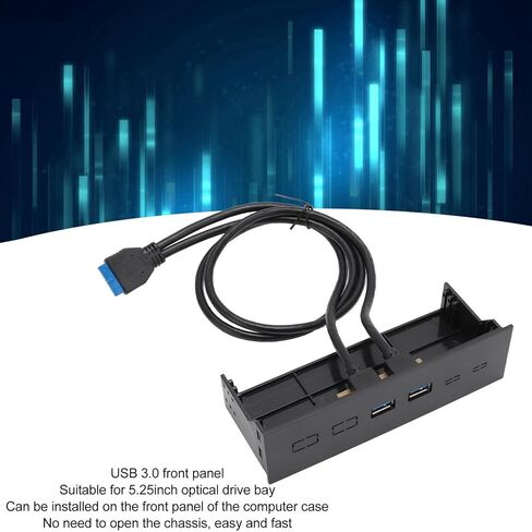 Generic USB 3.0 ثنائي المنفذ لوحة أمامية، 5.25 بوصة، معدل نقل 5 جيجابت في الثانية، توافق قوي، سهل التركيب، توسيع عملي لهيكل الكمبيوتر، Genericnmb0owh836 in Kuwait