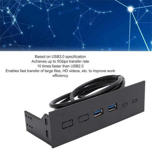 Generic USB 3.0 ثنائي المنفذ لوحة أمامية، 5.25 بوصة، معدل نقل 5 جيجابت في الثانية، توافق قوي، سهل التركيب، توسيع عملي لهيكل الكمبيوتر، Genericnmb0owh836 in Kuwait