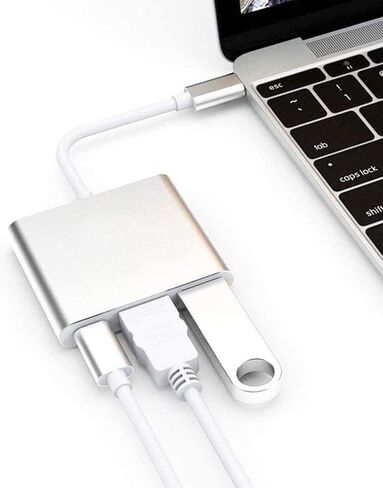 USB C to 4K HDMI Adapter PD Port HDTV Adapter Compatible with Samsung Galaxy Tab S9/S8/S7 Plus 12.4", Charger Port TV Video Hub Type-C Projector Converter in Saudi Arabia