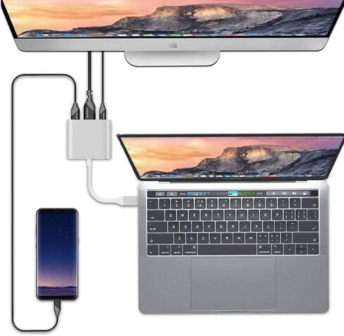 USB C to 4K HDMI Adapter PD Port HDTV Adapter Compatible with Samsung Galaxy Tab S9/S8/S7 Plus 12.4", Charger Port TV Video Hub Type-C Projector Converter in Saudi Arabia