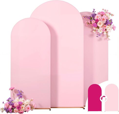 7.2FT غطاء خلفية قوس أبيض وردي مجموعة من 3-6ft 6.6ft 7.2ft ديكور قوس الزفاف القابل للعكس، استحمام الطفل، حفلة عيد الميلاد، ديكور كشك الصور in Kuwait