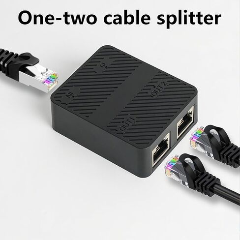 مقسم كابل إيثرنت RJ45 لجهاز واحد إلى جهازين للوصول إلى الإنترنت مع موسع كابل الشحن وموزع كابل الشبكة in Kuwait