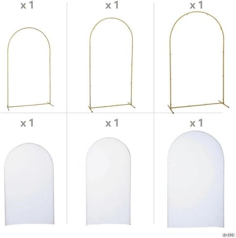 Fun Express 5 ft. – 7 ft. Rounded Goldtone Arches with Fabric Covers Kit - 6 Pieces in Saudi Arabia